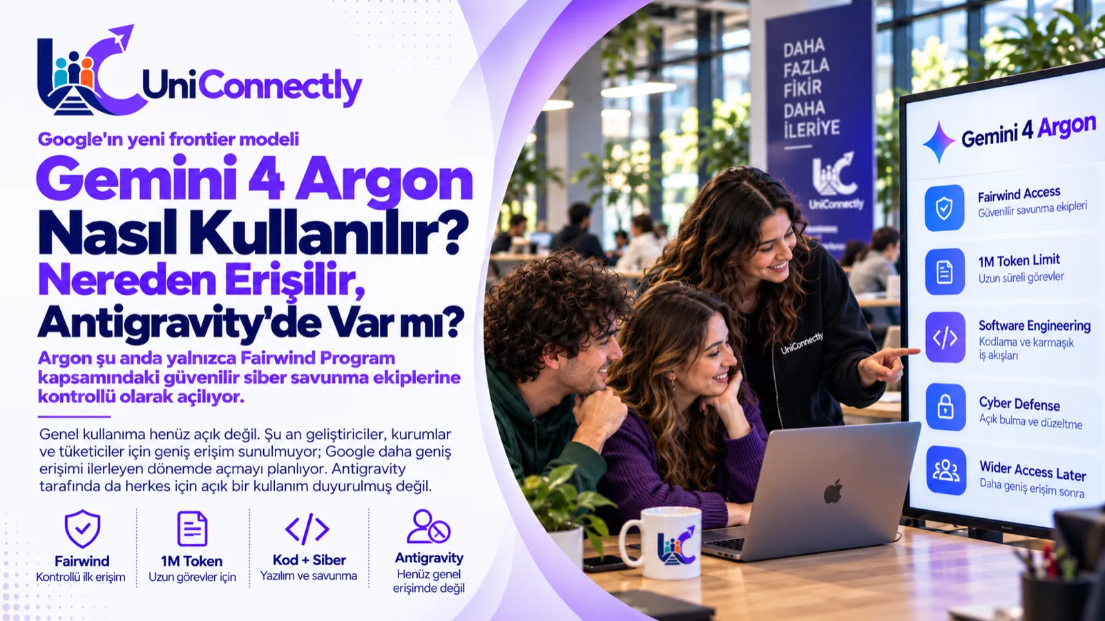 Gemini 4 Argon Nasıl Kullanılır? Nereden Erişilir, Antigravity'de Var mı?: Yapay Zeka rehberi için UniConnectly kapak görseli. Gemini 4 Argon Nasıl Kullanılır? Nereden Erişilir, Antigravity'de Var mı? başlıklı yapay zeka konulu UniConnectly blog kapağı: Gemini 4 Argon şu an yalnızca…