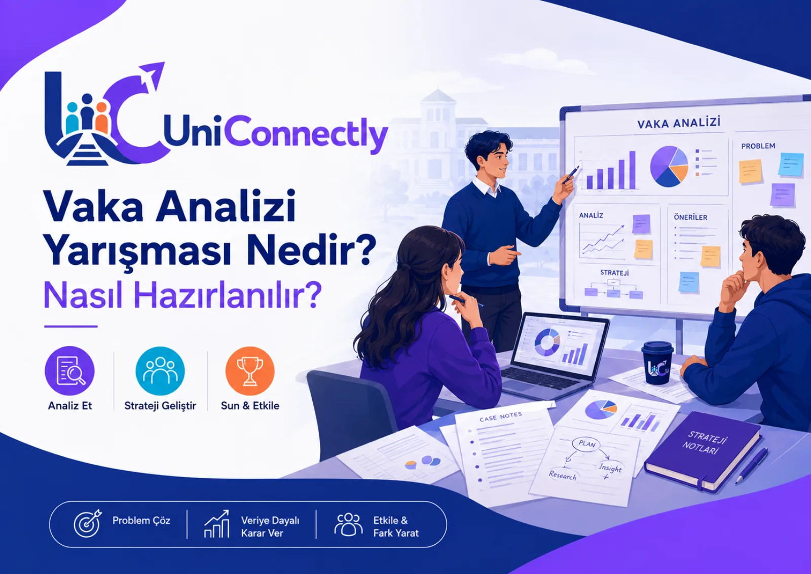 Vaka Analizi Yarışması Nedir? Kazandıran Çözüm Nasıl Kurulur? başlıklı kariyer konulu UniConnectly blog kapağı: Semptomu problem sanmamak, varsayımları…