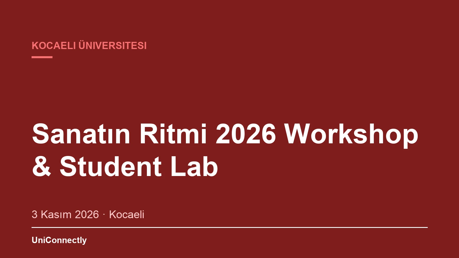 Sanatın Ritmi 2026 Workshop & Student Lab