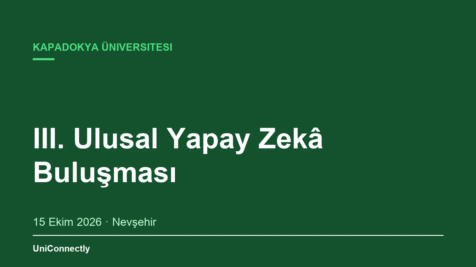 III. Ulusal Yapay Zekâ Buluşması